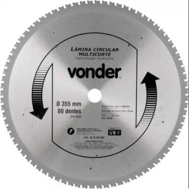 Imagem de Lamina Circular Multicorte 355x2.2x3.0x80D - Vonder