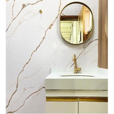 Imagem de Papel de Parede Foto Mural Painel Mármore Calacata Ouro Autocolante - 