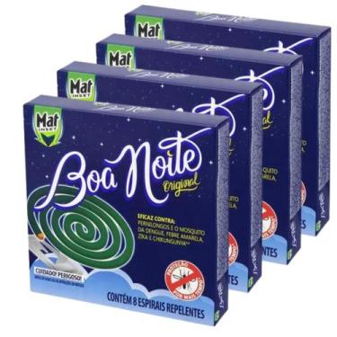 Imagem de Kit 4 Inseticidas Repelente Boa Noite Mat Inset Fort Espiral
