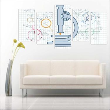 Imagem de Quadro Decorativo Ciências Biologia Medicina Mosaico 5 Peças - Vital Q
