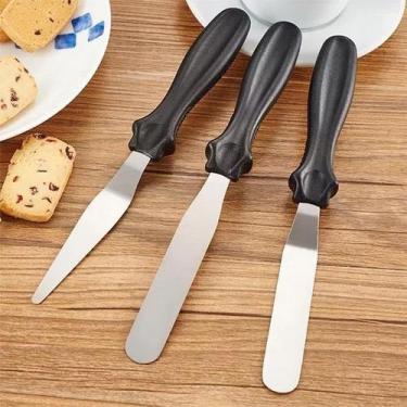 Imagem de Kit 3 Espátulas Confeitar Bolo Torta Decorar Confeiteiro - Dutra Forma