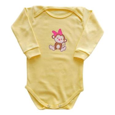 Imagem de Body Manga Longa Bebê Macaquinha Laço Rosa + Calça - Generic, PP, Amar
