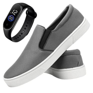 Imagem de Sapatênis Tênis Masculino Casual Yate SlipOn Com Relógio - Mr try shoe