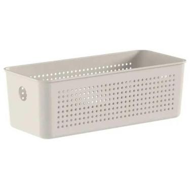 Imagem de Cesto Caixa 3L Organizador OU Flow Bege 9cm x 12cm x 27cm