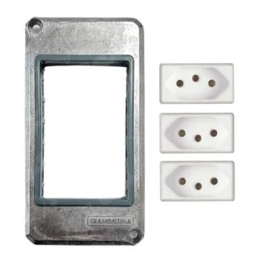 Imagem de Kit Tampa Condulete 1 +1 Tomada 10A +2 Tomada 20A Tramontina