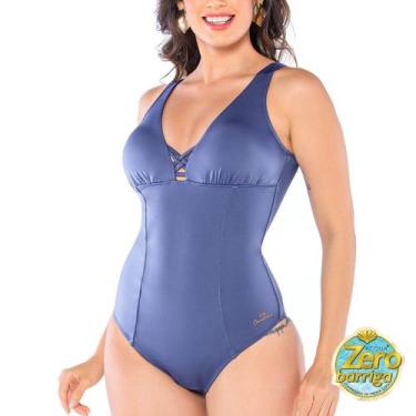 Imagem de Maiô Liso Zero Barriga Azul Banho De Mar 601576, 42