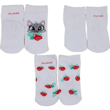 Imagem de Meia Masculina para bebê Puket Kit 3 pares Siri Surf Cano médio 69845,