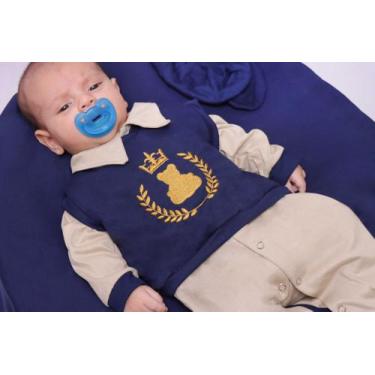 Imagem de Saída de Maternidade Menino Coleção Elegance Tamanho P - 04 Peças - Lc