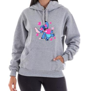 Imagem de Moletom Lilo e Sticth blusa flanelada unissex - AUTENTICO BUGRE, Cinza