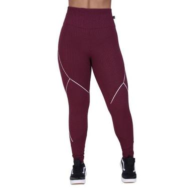 Imagem de Legging fitness feminina recortes textura relevo poliamida orbis - vin