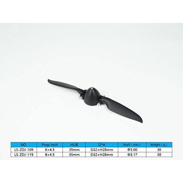 Imagem de Viloga RC Folding Propeller 8×4.5 inch w/Spinner Size D32×H28mm, and Motor Shaft Diameter φ3.0 with Nylon Plastic Spinner for RC Plane Drone Remote Control Airplane (8×4.5, Shaft φ3.0)