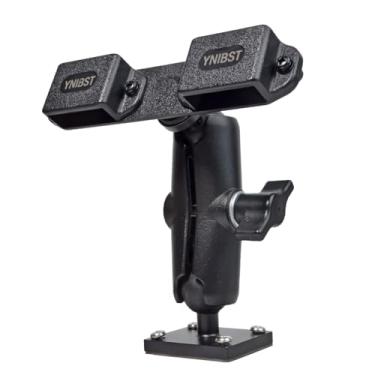 Imagem de YNIBST Suporte universal de rádio amador, base de perfuração com parafusos autorroscantes e fundo adesivo, para Motorola Talkabout Cobra BaoFeng Kenwood Walkie Talkie portátil