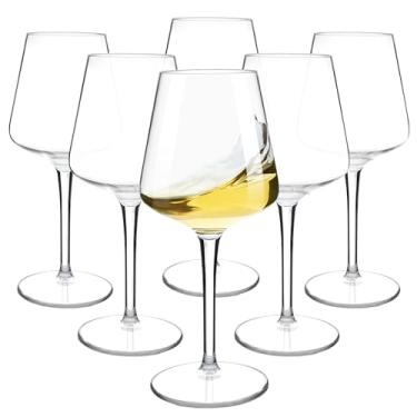 Imagem de HAHASHOW Taças de vinho com haste inquebrável - 100% plástico Tritan, lavável na lava-louças para taças de vinho tinto e branco 445 ml - Conjunto de 6, perfeito para acampamentos e festas
