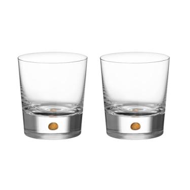 Imagem de Orrefors Intermezzo Vidro antigo duplo de cristal dourado (conjunto de dois)