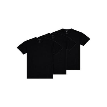 Imagem de Kit com 3 Camisetas Masculina Malwee 1000004423, Preto, M