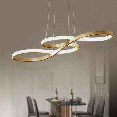 Imagem de Lustre Pendente Moderno Infinito Led 3 Em 1 - LM, Dourado