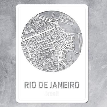 Imagem de Mapas de cidades recortados em madeira 3mm - Dekalque, Branco