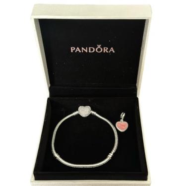 Imagem de Pulseira prata com caixinha Pandora e Berloque de Coração (18)
