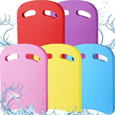 Imagem de Prancha de natação com design U de 5 peças de auxílio de treinamento de natação unissex com alça integrada de espuma de EVA para crianças, adultos, equipamento de exercício na piscina, 5 cores