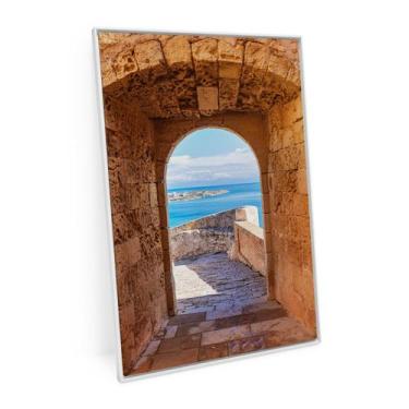 Imagem de Quadro Vista Para O Mar Paisagem Janela 60x40 Cm Pequeno - Bimper Quad