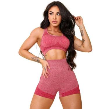 Imagem de Kit 2 Conjuntos Shorts e Top Academia Levanta Bumbum - Luega Moda Ínti