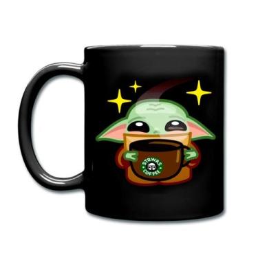 Imagem de Caneca Baby Yoda Star Bucks Preta 325ml - RED