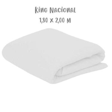 Imagem de Lençol de Elástico Avulso King Nacional 1,80 x 2,00m Branco Arrumadinh
