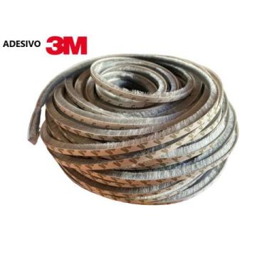 Imagem de Fita Escova Veda Fresta Vedação Janela Porta 5x5 1 Metro - FZA, CINZA