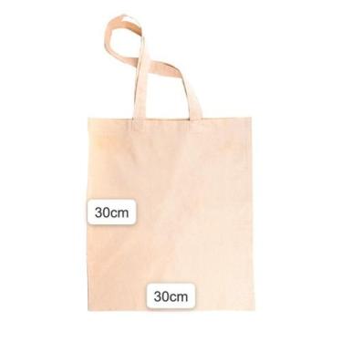 Imagem de Kit com 20 ecobags Lisas 30x30 cm - 100% algodão cru - T2Click