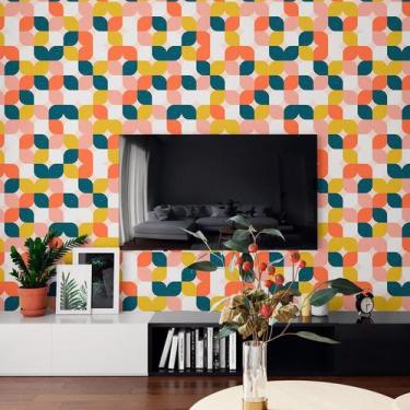 Imagem de Papel de Parede Adesivo Grafismo Retrô N06072 Rolo 0,58x3M - Adesivo B