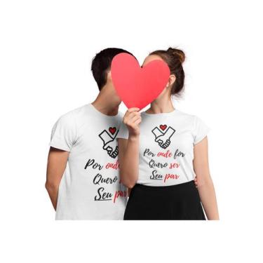 Imagem de Kit Camiseta Casal Dia Dos Namorados Eu Amo você Branca - Del France, 