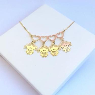 Imagem de Colar Amor de Mãe Quatro Filhos - Charlotte Semijoias