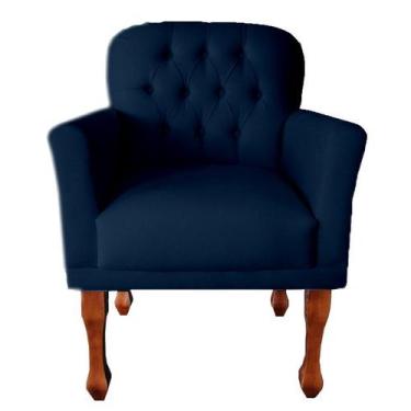 Imagem de Poltrona Stephany Tecido Suede Para Sala De Espera - Vania Decor, Azul