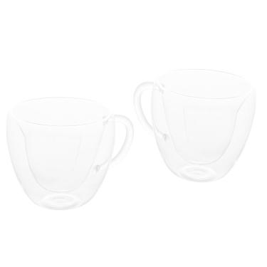 Imagem de Conjunto 2 Xícaras para Chá Dupla Parede de Vidro Borossilicato Resistente ao Calor Heart 230ml 1375 - Lyor