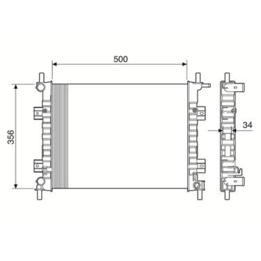 Imagem de Radiador Ford Fiesta 1999 a 2002 Ka 2008 a 2012 com Ar - Visconde