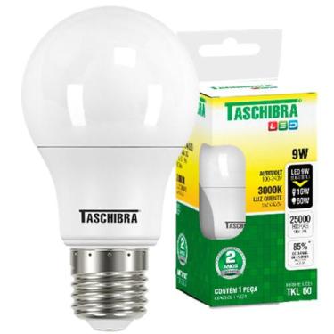 Imagem de Lampada Led Bulbo Pera 9w E27 Branca Quente 3000k - TASCHIBRA