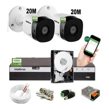 Imagem de Kit Intelbras 2 Cam 1220b Fullhd Dvr 4 Mhdx 3104 Fullhd C Hd