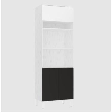 Imagem de Paneleiro 70 cm Duplo com 2 Nichos para Forno Microondas 3 Portas Dora