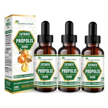 Imagem de Kit 3 Extrato de Própolis Verde Aquoso 30ml Flora Nativa