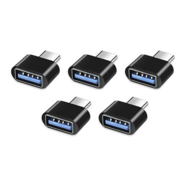 Imagem de Kit 5x Adaptador Plug OTG Conversor Usb Tipo A Fêmea Para Usb C Macho 