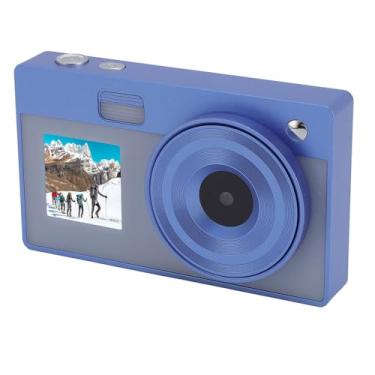 Imagem de Câmera de Tela Dupla, HD 1080P Zoom 16x Foco Automático Anti Vibração Point and Shoot Câmera Digital Portátil Recarregável Pequena Câmera Selfie para Adolescentes Adultos (Azul)