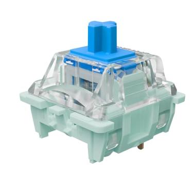 Imagem de Kutethy X Gateron Jade Series 3.0 Interruptores azuis de mola de dois estágios, 3 pinos 60gf clique/pré-lubrificados para teclado mecânico (azul, 90 peças)