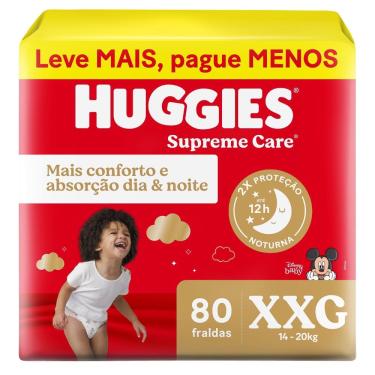 Imagem de Fralda Huggies Supreme Care Tamanho XXG 80 Unidades Descartáveis