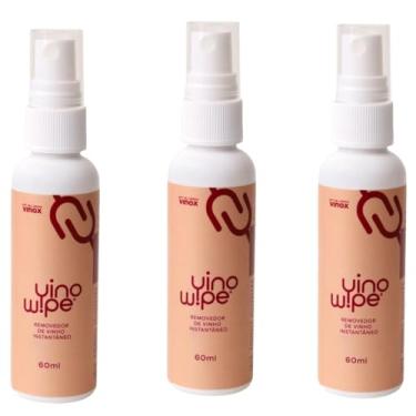 Imagem de Tira manchas de Vinho VinoWipe 60ML liquido lavar roupas branco KIT C/ 3