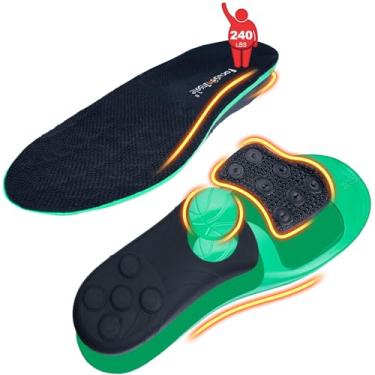 Imagem de FocusOnInsole Órteses resistentes para alívio da dor – Palmilhas de suporte de arco alto para fascite plantar para homens e mulheres, inserção de pés planos, palmilha de bota de trabalho, absorve o