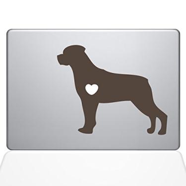 Imagem de The Decal Guru Adesivo de vinil I Love My Rottweiler, MacBook Air de 11", marrom (1484-MAC-11A-BRO)