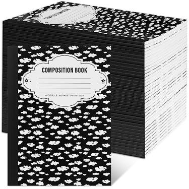 Imagem de Colarr Pacote com 48 cadernos de composição, 17,78 cm x 25,4 cm, 100 folhas, com pauta estreita e bonita composição, bloco de notas, cadernos para crianças, estudantes, faculdade, escola, material de escritório