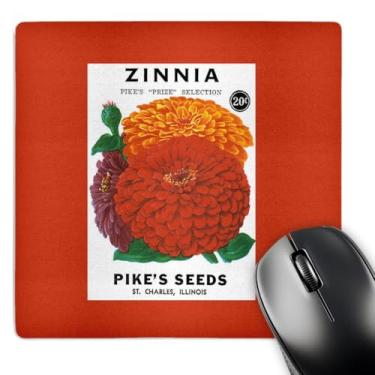 Imagem de Mouse pad com acabamento fosco 3D Rose "Zinnia Pikes Prize Selection Red Orange and Purple Flowers" - 20 x 20 cm - mp_170965_1