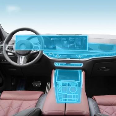 Imagem de LEEPSS Interior do carro console central película protetora TPU transparente filme anti-arranhões acessórios PPF, para BMW X5 X6 G65 G66 2024