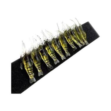 Imagem de Isca Artificial de Silicone Luminosa para Camarão - 10 Peças com Ganch